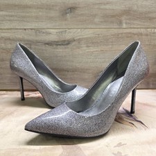Katy Perry Womens High Heel Shoes Stiletto Silver Glitter Uk 6.5 - New No Box