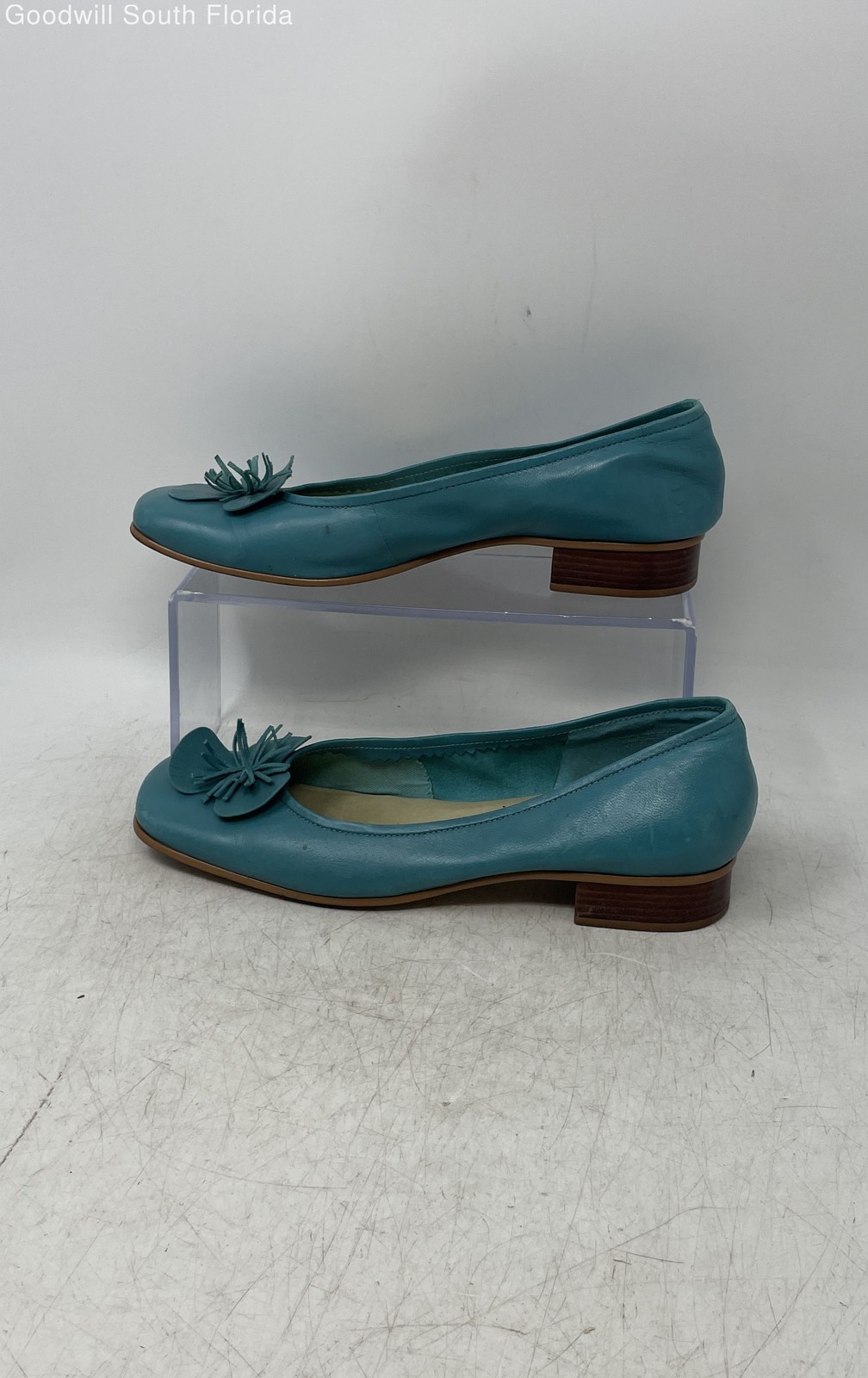 Etienne Aigner Womens Gardener Green Square Toe Slip-On Ballet Flats Size 7 M