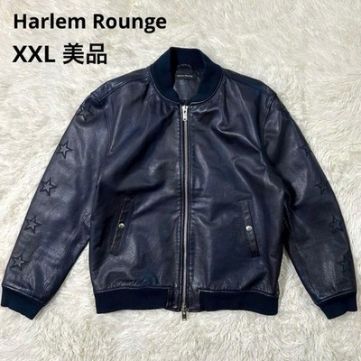 2XL Size Leather Jacket Harlem Rounge Buffalo Mizu Genuine Star Blue