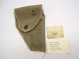 US Navy WW2 MKV flare gun Holster & recue photo PT boat & raft -g.cond.