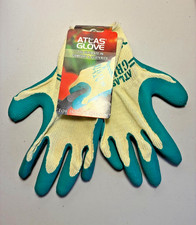 Atlas Grip Glove 310 LG Gardening Gloves Large Green Rubber Beige Poly/Cotton