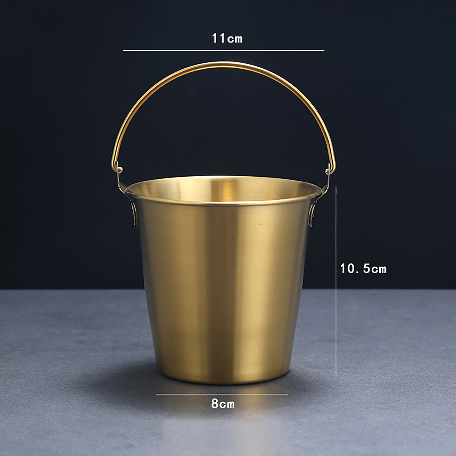Mini Stainless Steel Pails Small Ice Bucket With Handle For Beverage Wine French