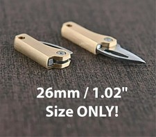 Cuchillo MÁS PEQUEÑO EDC Supervivencia Ultra Compatible Latón Acero Portátil Hoja de Afeitar Afilada