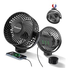 2-Pack Magnetic Golf Cart Fan Rechargeable, 12000mAH Battery Operated Portable