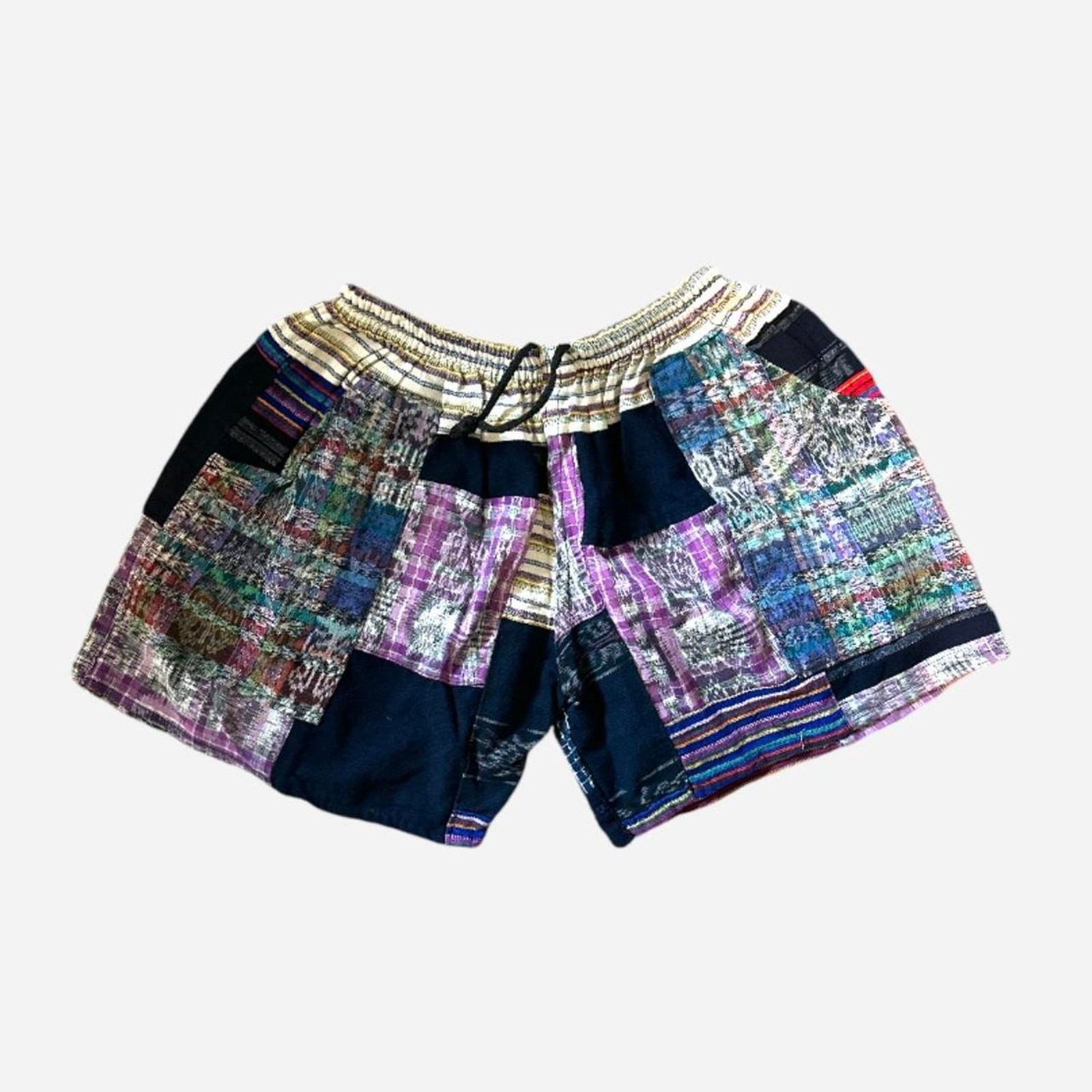 Unique patchwork drawstring shorts, handmade in B… - image 2