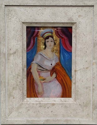Franz Windhager (1879-1959) ''Art Nouveau Lady'', Glass Painting, ca.1910
