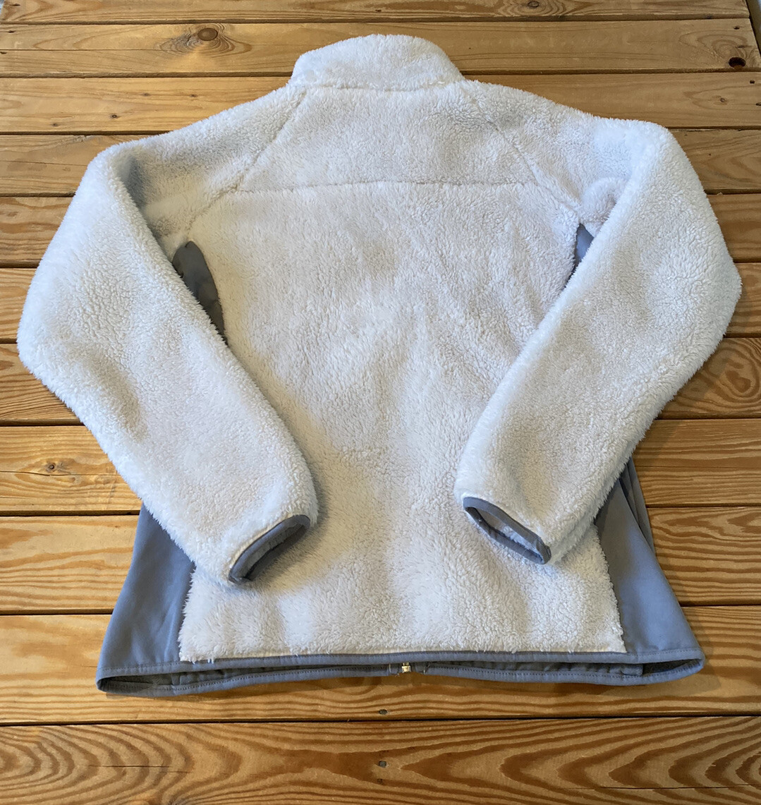 Columbia Women's Full Zip Fuzzy Fleece jacket size L White Sf8 | eBay