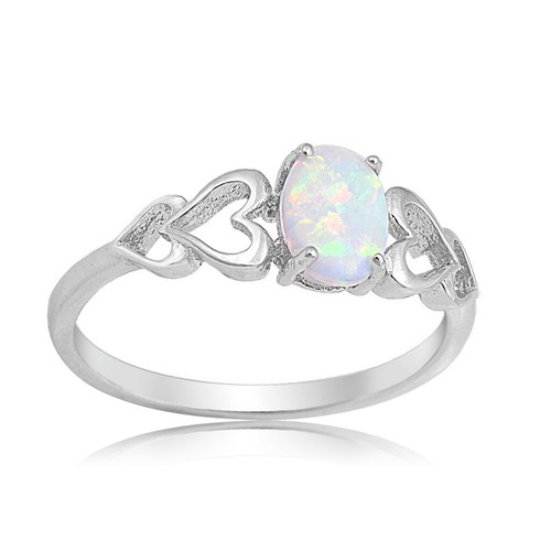 925 Silver Fashion Jewelry Opal CZ Women Wedding Engagement Party Ring Size 6-10 - Picture 2 of 11
