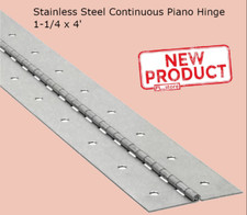 Stainless Steel Continuous Piano Hinge 1-1/4 x 4' Full Surface Non-removable Pin