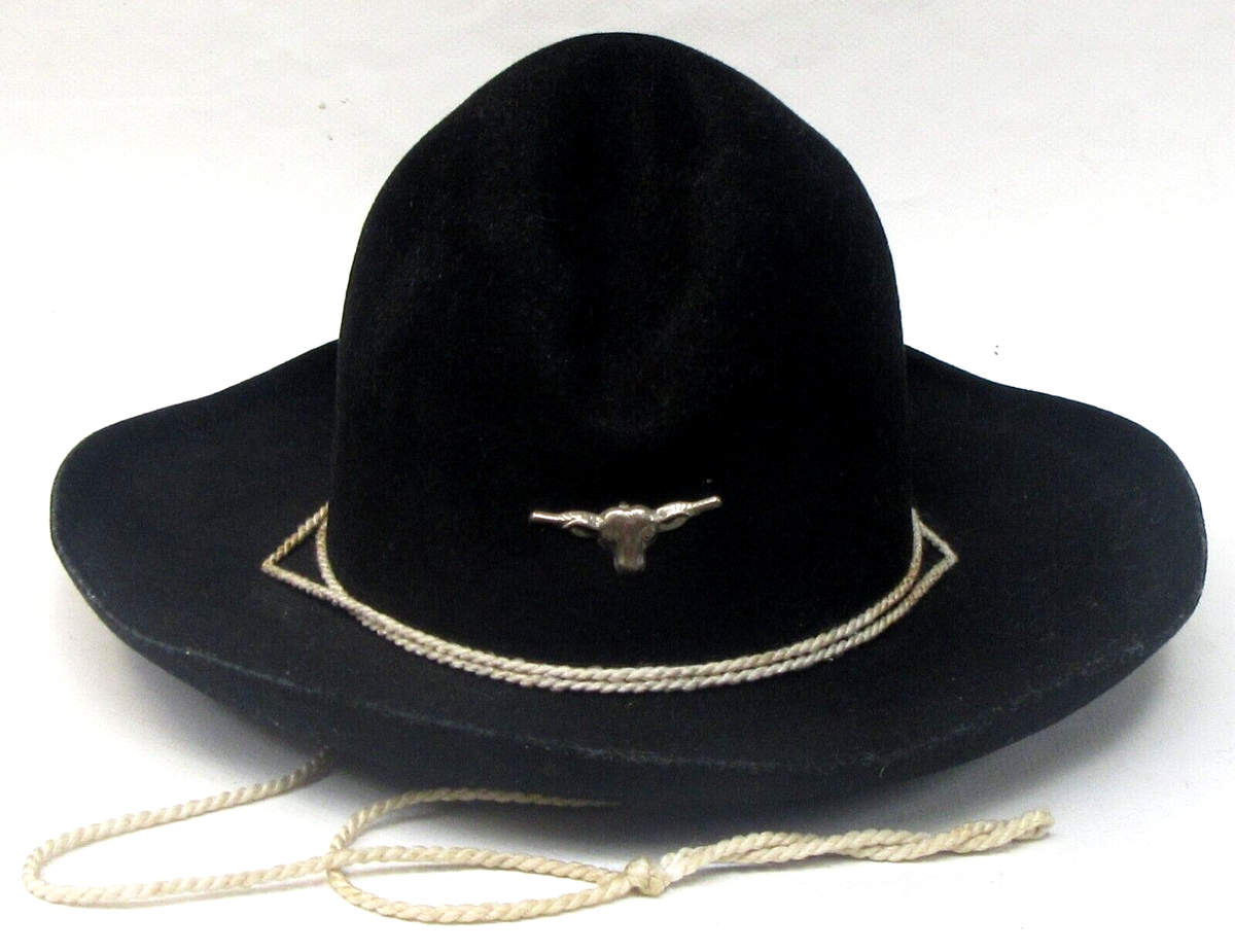 1950's child's TEN GALLON COWBOY hat with braids string WELL MADE yz