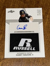 CASEY SAUCKE 2020 Leaf Perfect Game JERSEY PATCH AUTO #1/1 VIRGINIA, WHITE SOX