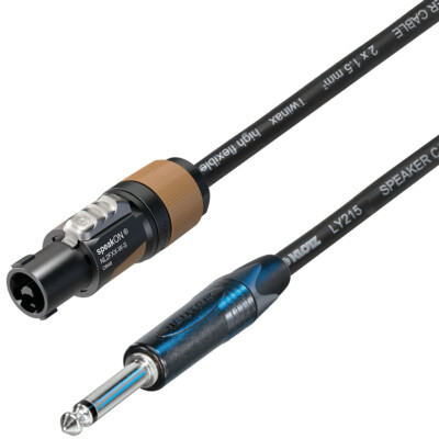 Speakon auf 1/4'' schwarze Buchse Lautsprecher Lead Neutrik NP2X NL2FXX-W-S 1,5 mm Kabel HQ