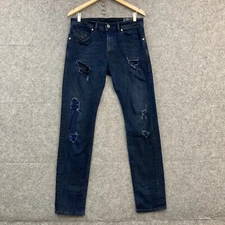 Diesel Jeans Mens 30 Slim Skinny THOMMER Stretch 30x32 Distressed Rips 50117