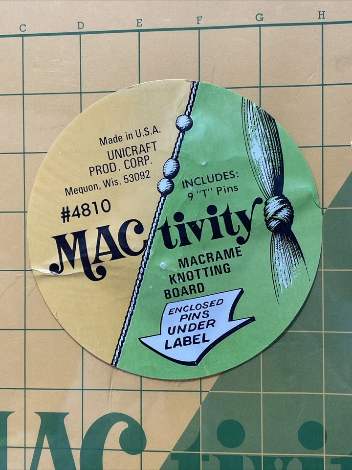 Vintage New Macrame Work Board & T-Pins MAC/tivity Uni Craft Sealed 12”x19” - Image 2 of 4