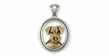 Schnauzer Pendant Jewelry Silver And 14k Gold Handmade Schnauzer Pendant SZ44-TN