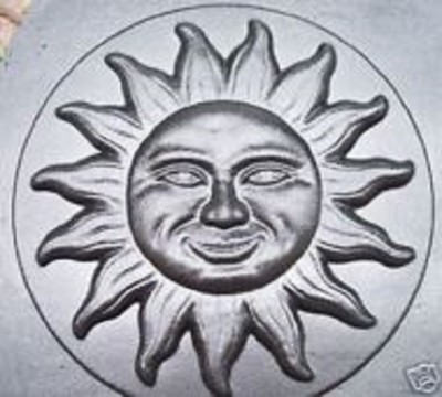 Sun steppingstone mold plaster concrete cement sun face plastic mould 13'' x 2''