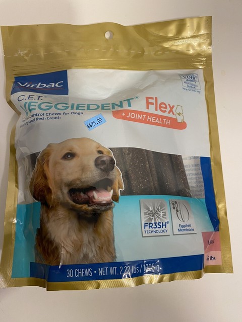 Virbac C E T Veggiedent Flex 30 Chews Large 66 Lbs Tartar Joint Health 11 21 For Sale Online Ebay