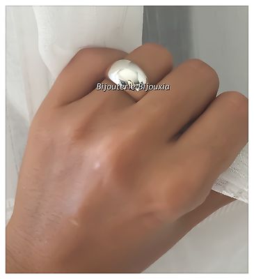 Bague Jonc Argent Massif Avec Onyx – Taille 52, Occasion, Bijou Vintage Sobre Et élégant