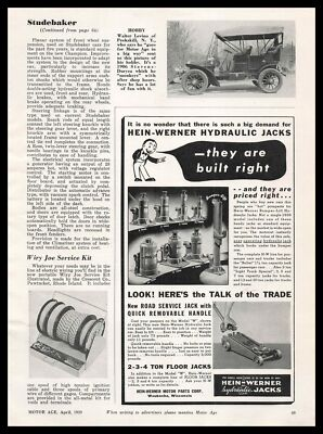 #ad #ad 1939 Hein Werner Waukesha Wisconsin Hydraulic Road Service Floor Jacks Print Ad $12.95