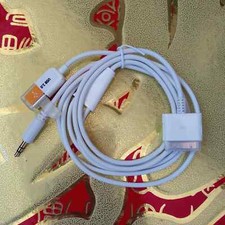 3FT 30 pin Dock to USB AUX 3.5mm Audio Cable for iPhone 4S 3GS iPod Touch
