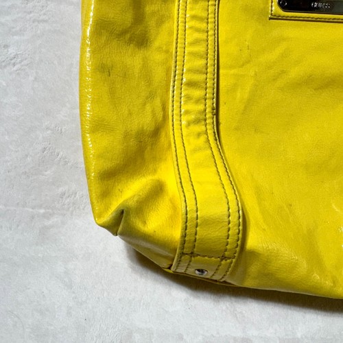 GUESS Large Tote Bag Bright Shiny Yellow with a Slight Water Stain - Fashionable - Picture 8 of 21
