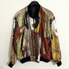 Vintage 80s Picasso Mens Satin Bomber Jacket Size L Made In Korea