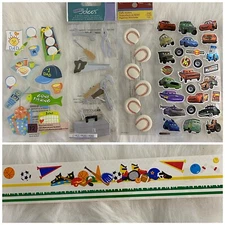 Jolees Stickers Fishing Carpenter Tools Dad Son Baseball Cars Soccer Lot of 5