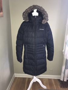 Columbia Womenâs Long Black Down Puffer Parka Jacket Coat Faux Fur Hooded Sz XL 885491082076 | eBay