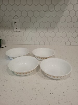 Vintage Corning Corelle Butterfly Gold 6.25'' Cereal/Soup Bowl. Lot of 4