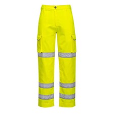 Image of Portwest Womens Three Band Hi Vis Work Trousers Yellow XL 31"