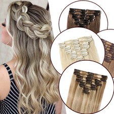 AAAAA 7pcs 15Clips/8pcs 18Clips Clip In Real Human Hair Extensions Remy Hair US
