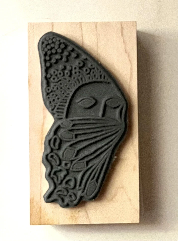 "Sello de goma Paula Best ala mariposa izquierda 3,75"" x 1,75""" Foto 2 de 4