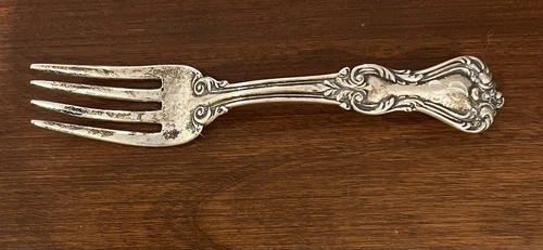 Vintage Reed & Barton Marlborough Sterling Silver Baby Fork 4 1/2" Mono “J”