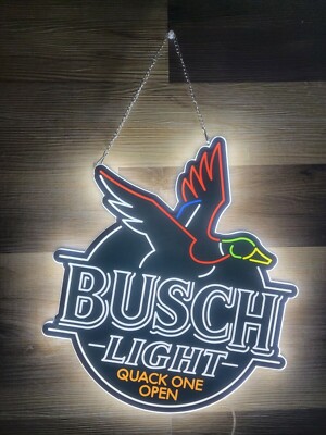 Flying Duck Quack One Open Hunting Beer Lager 20'' Vivid LED Neon Sign Wall Decor