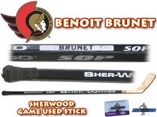 BENOIT BRUNET Game Used Stick OTTAWA SENATORS - w/COA HOLOGRAM