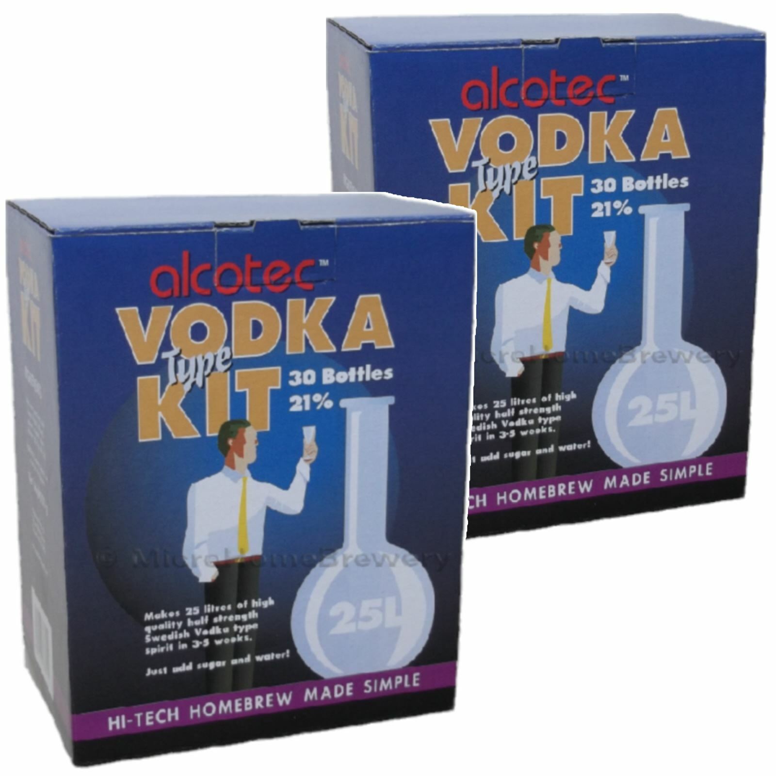 2x Alcotec Vodka Type Spirit Kits 21% ABV 25L High Alcohol Home Brew Moonshine