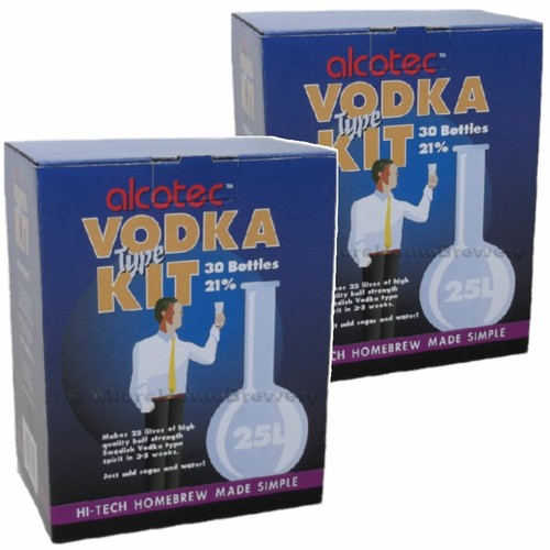 2x Alcotec Vodka Type Spirit Kits 21% ABV 25L High Alcohol Home Brew Moonshine