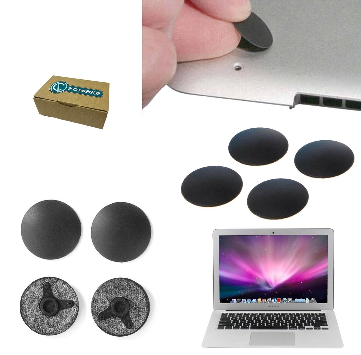 Piedini In Gomma Per MacBook Air 13 E 11 - Ricambio Originale, Compatibile 2010-2017 - Foto 12