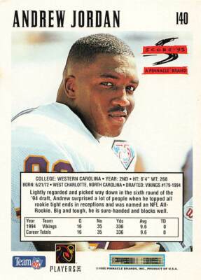 1995 Score Football Card #140 Andrew Jordan | eBay
