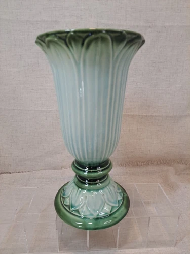 Vintage Mid Century Hull Pottery Vase 11.75"H Seafoam Green No. 421