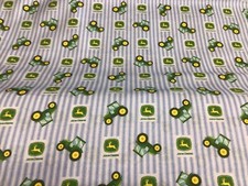 John Deere baby toddler sheets set tractors blue Stripes