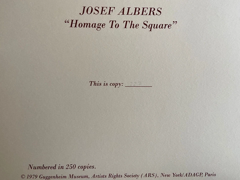 Litografía Josef Albers Museo Guggenheim Certificado de Autenticidad Original (Piet Mondrian) Foto 3 de 3