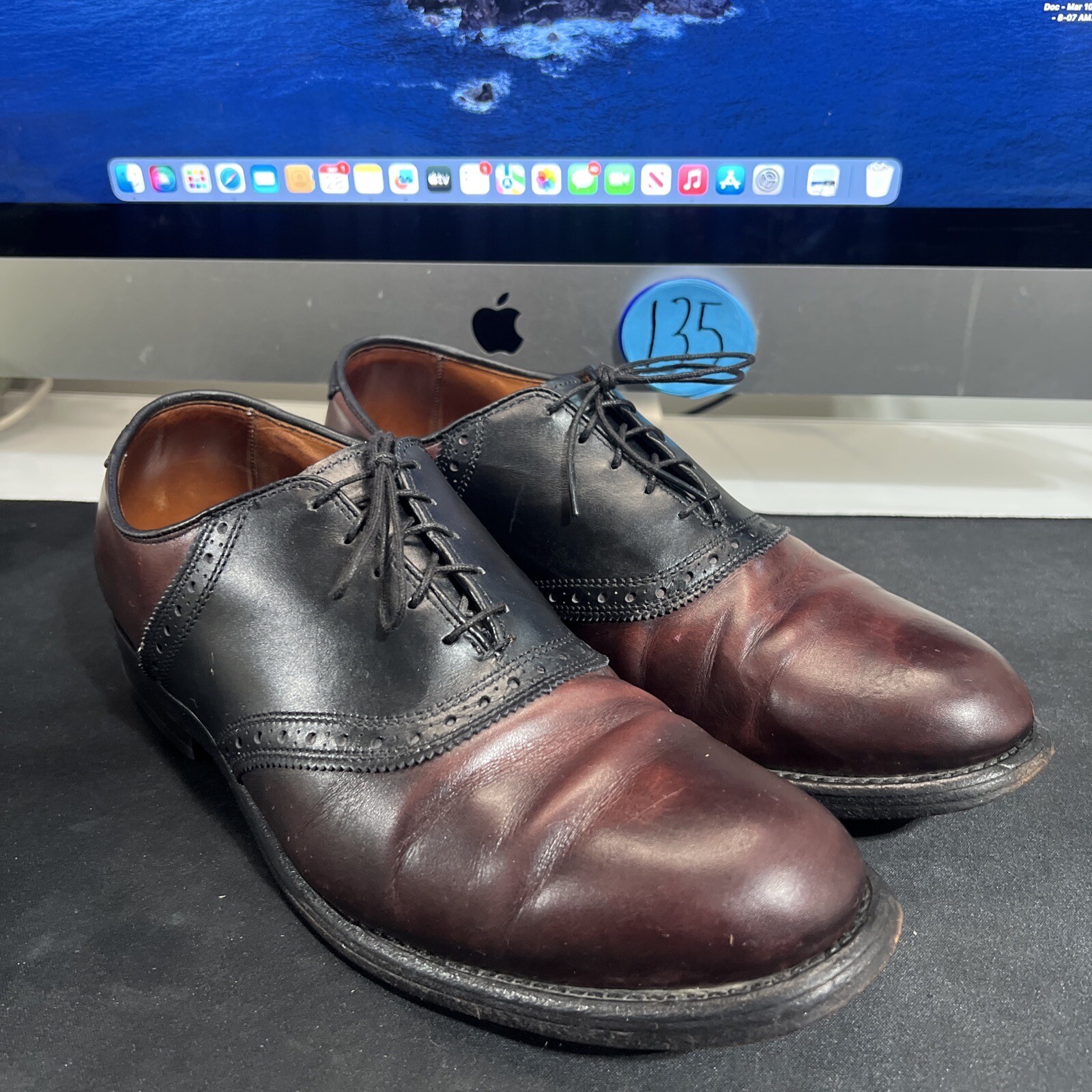 SAOLA scarpe eleganti stringate uomo allen edmonds polo pelle nera e marrone.taglia 10 5 B