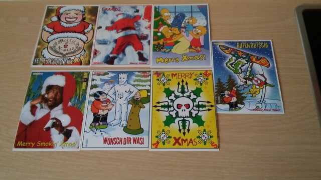 7 Weihnachtspostkarten Spaßig Funny Lustige Sprüche Bilder Unbenutzt Grußkarte