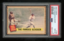 1962 Topps #138 The Famous Slugger (GREEN TINT) PSA 8 NM-MT #96011215