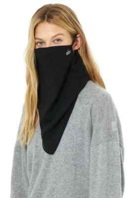 New Alo City Scarf Mask Black Color One Size Item A0137W