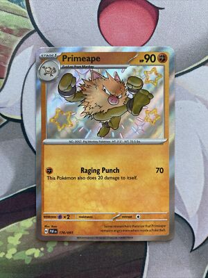 Pokmon TCG Primeape Scarlet & Violet: Paldean Fates 170/091 Holo Shiny  Rare NM | eBay