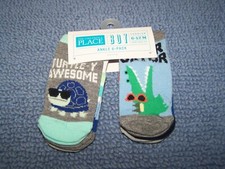 NWT Children's Place Boys Socks Size 6-12M Ankle 6-Pack Multicolor Turtle/Gator