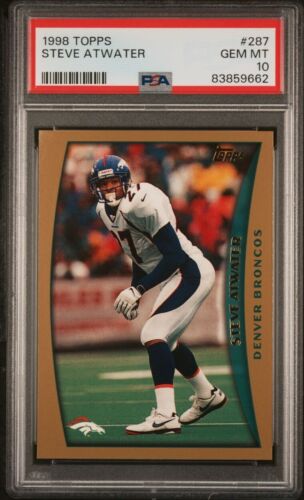 1998 Topps, PSA 10, STEVE ATWATER, #287, Denver Broncos, PSA 10, GEM MINT, HOF