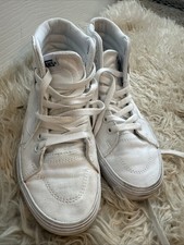 VANS Canvas Sk8-Hi True White Shoes Size 6 Women  s. Scuffed, All White